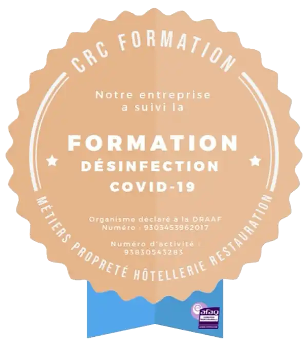 Badge CRC formation pour la désinfection Covid 19